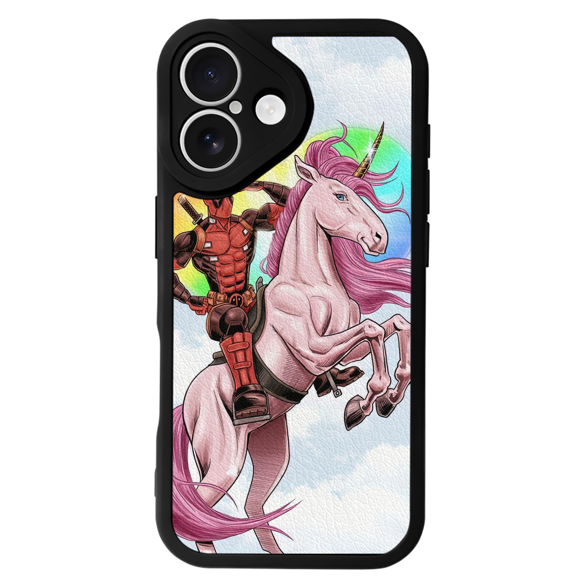 （画像用） Deadpool デッドプール 【iPhone 16シリーズ対応】シリコンスマホケース（レザー調） 材質：シリコン